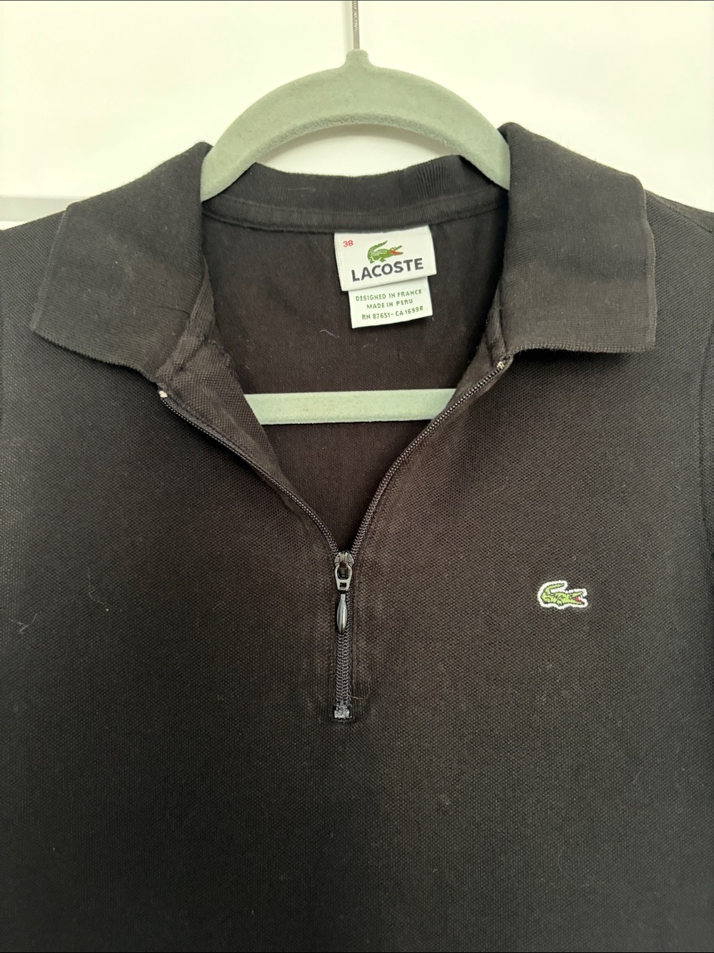 Lacoste pique Black Sleeveless Polo Dress size 38 (4-6) - Picture 2 of 4